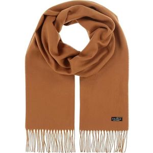 FRAAS Cashmink® sjaal voor mannen en vrouwen, zachter dan kasjmier, 35 x 200 cm, Made in Germany, perfect voor de winter, sjaal met franjes in effen kleuren, melkkoffie, One size
