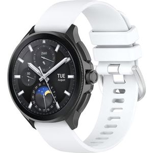 GIOPUEY Band compatibel met Xiaomi Watch 2 Pro, zachte siliconen horlogeband, vervanging van het bandje [slijtvast] [ademend] - wit