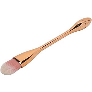 Nagelstofborstel, Ergonomisch Handvat Blush-borstel Zachte Vezelharen Geurloos Gemakkelijk aan Te Brengen Uitstekend voor Poeder (Rosé goud)