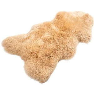 Decorating Sheepskins Premium Merino lamsvel, echt beige-perzik, 110-120 cm, geurloos, schapenvacht echt groot, zacht en wollig, vachttapijt, vacht voor stoelen, decoratieve vacht, lamsvacht,