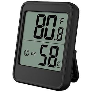 LCD Digitale Thermometer Hygrometer Indoor Kamertemperatuur Vochtigheidsmeter Sensormeter Weerstation(MC40 Black)