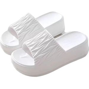 UBOHUZ Damespantoffels, comfortabele strandsandalen, antislip, lichtgewicht pantoffels, badkamerschoenen voor vrouwen, voor badkamer, zwembad, Wit, 38/39 EU
