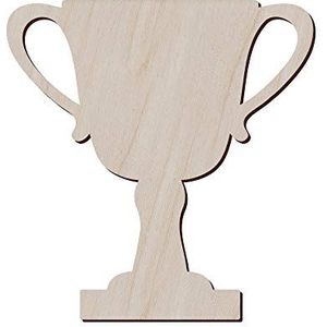 Set van 10 houten antieke trofee-bekervorm voor ambachten en decoratie - lasergesneden - sporttrofee - trofee-beker - handvat beker - award trofee