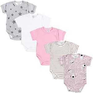 TupTam Baby Meisje Overslag Rompertje Korte Mouwen Set van 5, Kleurenmix 4, 68