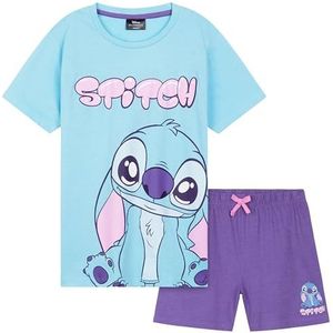 Disney Stitch korte pyjamasets voor meisjes, gezellige ademende loungewear - Stitch Gifts (Blauw/Paars - 1 pak, 7-8 Jaar)