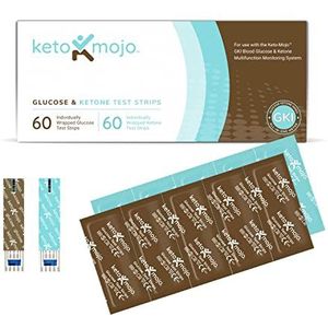 KETO-MOJO Teststripcombinatiepakket ALLEEN voor gebruik met de nieuwe GKI-meter | 60 bloedglucose + 60 bloedketonen