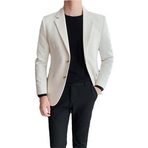 Dvbfufv Herenjas, zakelijk, casual, reverspak, elegante blazer met één rij knopen, 1, L