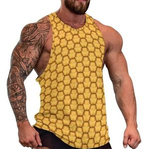 Ananas Textuur Heren Tank Top Grafische Mouwloze Bodybuilding Tees Casual Strand T-Shirt Grappige Gym Spier