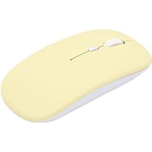 Draadloze Muis voor Laptop, Draagbare Slimme Slanke Muis, 3 Instelbare DPI-niveaus, Optische Reismuis Slient Draadloze Computermuis, Automatisch Slapen, Ergonomische Draadloze Computermuizen,(Geel)