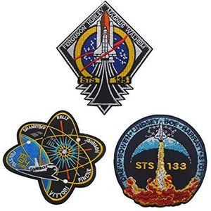 3 Stks NASA Apollo Missions Patch STS-133 STS-134 STS-135 Geborduurde Militaire Badge Collectie Kostuum Applique Naai op Motorfiets Fiets Embleem