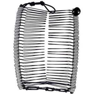 Hairzing Clip | Rekbaar haaraccessoire voor dames - knusse en comfortabele bananenhaarkam voor dikke, dunne en krullende stijlen, de hele dag vasthouden (medium, zilver)