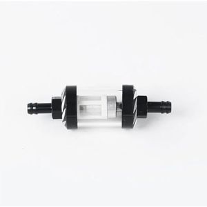 1 stuks 4-kleuren universeel motorfietsoliebrandstoffilter 1/4'' 6 mm glas motorfietsoliereiniger inline brandstofgasfilter(Black)