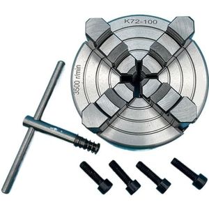 Zelfcentrerende klauwplaat, 4-klauwplaat met onafhankelijke scrollklauw K72-100, 100 mm met meerdere klembereiken