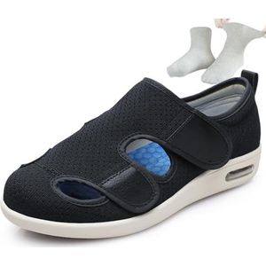 Diabetische Wandelschoenen,met Verstelbare Bandjes Ademend Geschikt Voor Ouderen Met Gezwollen Voeten(Noir,49EU)