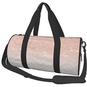 Glittery Pretty Patroon Gedrukt Ronde Duffel Bag Lichtgewicht Reizen Sporttas voor Mannen Vrouwen, Zwart, Eén maat