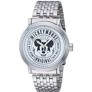 Disney Mannen Analoge Quartz Horloge Met Roestvrij Stalen Band WDS000694, Zilver, armband