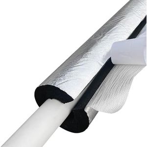 Buisisolatieschuimbuis, aluminiumfolie zelfklevende buisisolatieschuimhoes - antivries, brandwerend(27mm 15mm)