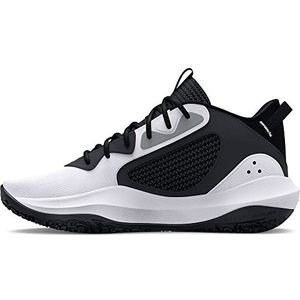 Under Armour Unisex Grade School UA Lockdown 6 Basketbalschoenen Court Performancence, 101 Wit Zwart Zwart, 36 EU