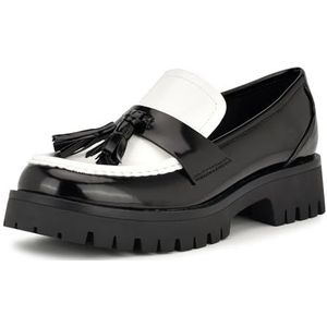 Nine West Women's Garry Loafer, Black/White 001, 9