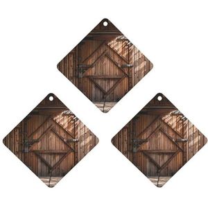 Auto luchtverfrissers 3 stuks hangende luchtverfrisser houten schuur deur in boerderij auto aromatherapie tabletten kledingkast hanger geurkaarten voor achteruitkijkspiegel slaapkamer auto interieur