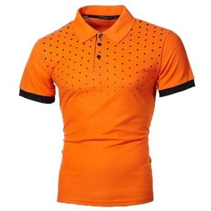 LQHYDMS T-shirts Mannen Mannen Shirt Tennis Shirt Dot Grafische Plus Size Print Korte Mouw Dagelijkse Tops Basic Streetwear Golf Shirt Kraag Business, Geel C, 3XL