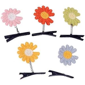 Driedimensionale pluche bloemen-haarspeldjes, handgemaakte haarspeldjes van wol, haaraccessoires voor meisjes, schattige bloemen-haarclips
