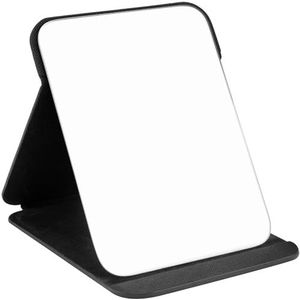 WISYOK Klapspiegel Draagbare, Tafelspiegel Multi Stand Hoek, Reisspiegel, Super HD Make-up Spiegel, Opvouwbare Spiegel met PU-lederen Hoes, Inklapbare Spiegel - 25x18cm(Zwart)