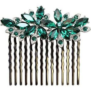 Faship Prachtige Groene Strass Kristal Bloemen Haar Kam