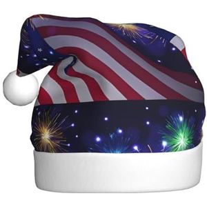 MYGANN Vuurwerk Amerikaanse Vlag 4 Juli Unisex Kerst Hoed Voor Thema Party Kerst Nieuwjaar Decoratie Kostuum Accessoire