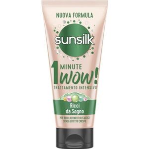 Sunsilk, Intensieve behandeling 1 minuut wow, haarmasker voor krullend haar, collectie van droomkrullen, regenererend haarmasker met macadamia-olie, elastine en biotine, 180 ml