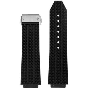 INEOUT 25 * 19mm siliconen horlogeband compatibel met HUBLOT BIG BANG Classic Fusion-serie 25 * 17mm waterdichte herenhorlogeband Horlogeaccessoires (Size : 19X25mm-black strap)