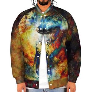 Shamanic Fox Man En Indiase Vrouw Grappige Mannen Baseball Jacket Gedrukt Jas Zachte Sweatshirt Voor Lente Herfst