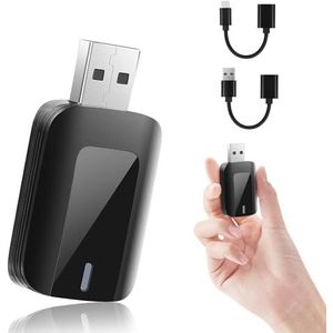 2-in-1 draadloze adapter voor Android Auto en CarPlay, stick zet bekabelde Android Auto/Carplay om in draadloos, compatibel met auto's met AA en CarPlay, Plug & Play, stabiele verbinding, USB C/A