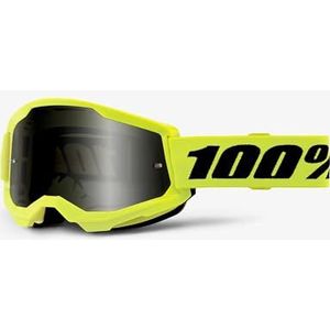 100% Strata 2 MX Offroad Goggles Sand Yellow w/Smoke Lens