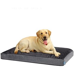 XDREAM Orthopedisch comfort hondenbed, pluizig hondenkussen, met zachte schuimstaafjes voor gewrichtsbescherming, wasbare hoes, Öko-Tex gecertificeerd, hoogte 8 cm, 119 x 72 cm, grijs