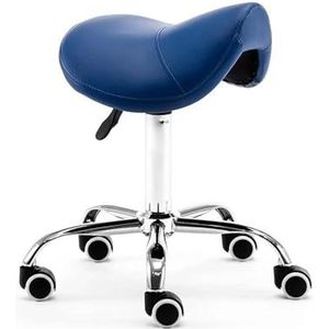 JAVPTAV Hydraulische rolkruk van leer, comfortabel, hoogte 48 tot 58 cm, voor kliniek, tandarts, spa, massage (donkerblauw)