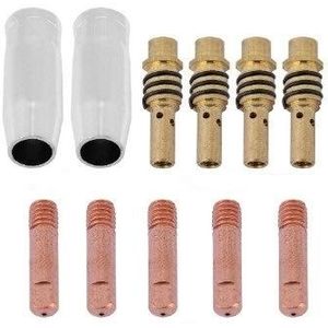 KSTE 2 sproeiers + 4 tiphouders + 5 contacttips Set voor 15AK zaklamp pistool MIG lasser verbruiksartikelen onderdelen kit