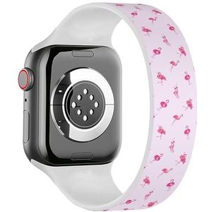 Solo Loop Band Compatibel met All Series Apple Watch 38/40/41mm (Roze Tropic Flamingo) Elastische Siliconen Band Strap Accessoire, Siliconen, Geen edelsteen