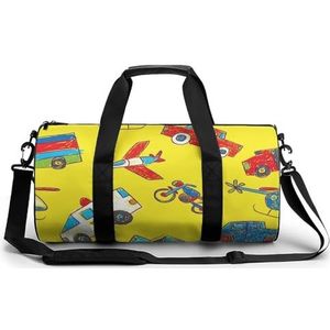 Kleurrijke Transport Voertuig Draagbare Gym Bag Voor Vrouwen En Mannen Reizen Plunjezak Voor Sport Print Gymbag Grappige Yoga Tas