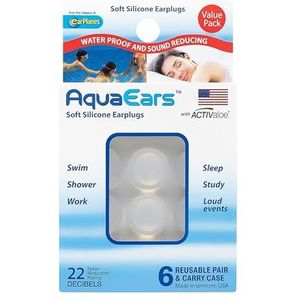 Aqua Ears zachte siliconen oordopjes (6 paar)