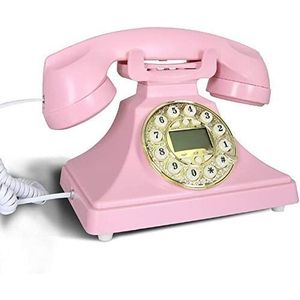 Telefoon Thuis Telefoon Ouderwetse telefoon Kantoor in Europese stijl Thuis Antieke vaste lijn Handsfree Amerikaanse retro-telefoon On-Screen Display Tijd (A)