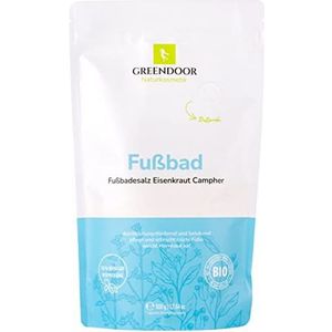 GREENDOOR Voetbad Campher IJzeren kruid, 500g, natuurlijk citroengeur, met biologische jojoba-olie, zeezout en melk, natuurlijke cosmetica voetbadzout, badazout badadzout