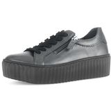 GABOR - Sneakers Laag - Donkergrijs - Glad Leer - Platte Hak