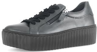 GABOR - Sneakers Laag - Donkergrijs - Glad Leer - Platte Hak