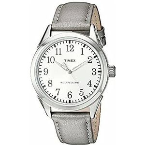 Timex TW2P99400 Women's Briarwood Grey Leather Strap 3-Hand Analog Watch