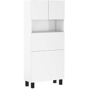 BIM Furniture Inklapbare bureaurekken, HOMI-rekken, huishoudkantoor, wandtafel, computertafel, laptoptafel, klaptafel, wit mat