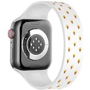 Solo Loop Band Compatibel met All Series Apple Watch 42/44/45/49mm (Lemon Cone Ice Cream) Stretchy Siliconen Band Strap Accessoire, Siliconen, Geen edelsteen