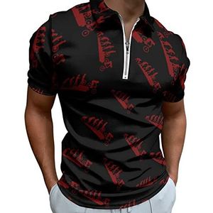 Evolution Mountainbike Half Zip-up Polo Shirts Voor Mannen Slim Fit Korte Mouw T-shirt Sneldrogende Golf Tops Tees M