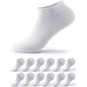 Occulto Heren & Dames Sneaker Sokken pak van 6, pak van 12 (model: Chris) 12 X Wit 35-38