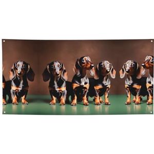 Verjaardagsfeestbanners, themaspellen feestbenodigdheden - ideaal voor Halloween en kerst-teckel Weiner hond